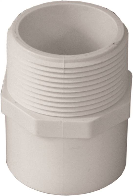 GENOVA USA Genova 300 Series 30454 Reducing Pipe Adapter, 1-1/2 x 1-1/4 in, Slip x MIP, PVC, White, SCH 40 Schedule