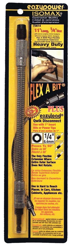 EAZYPOWER Eazypower ISOMAX Flex A Bit 73614 Bit Holder, 1/4 in Drive, Hex Drive, 1/4 in Shank, Hex Shank