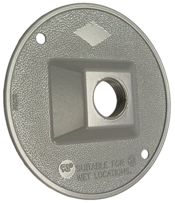 HUBBELL Hubbell 5193-5 Cluster Cover, 4-1/8 in Dia, 4-1/8 in W, Round, Zinc, Gray, Powder-Coated ELECTRICAL HUBBELL