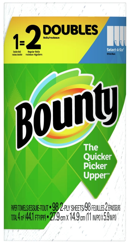BOUNTY Bounty 66539 Double Roll Paper Towel, 2-Ply, White, 1/PK