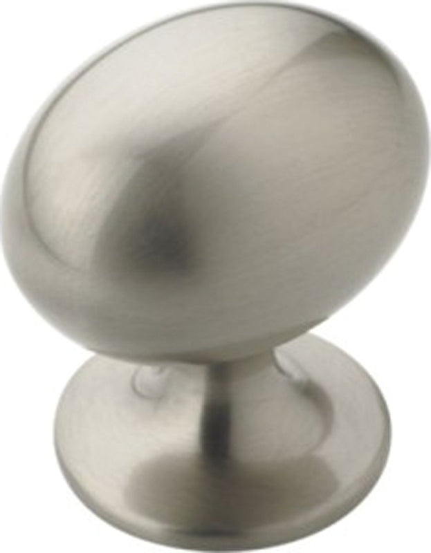 AMEROCK Amerock BP53018G10 Cabinet Knob, 1-3/8 in Projection, Traditional, 1-3/8 in, Zinc, Satin Nickel