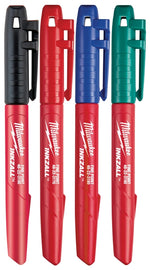 MILWAUKEE Milwaukee INKZALL Series 48-22-3106 Jobsite Marker Set, 1 mm Tip, Black/Blue/Green/Red, 5-1/2 in L