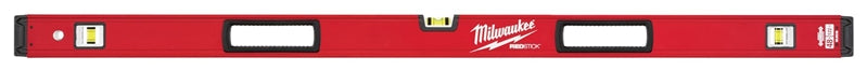 MILWAUKEE Milwaukee REDSTICK Series MLBXM48 Magnetic Box Level, 48 in L, 3-Vial, 1-Hang Hole, Magnetic, Aluminum, Red