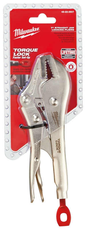 MILWAUKEE Milwaukee Torque Lock 48-22-3507 Locking Plier, 7 in OAL, 1-3/4 in Jaw Opening, Cushion-Grip Handle, 5/8 in W Jaw