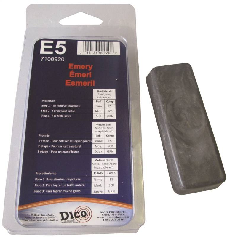 DICO PRODUCTS Dico 7100920 Buffing Compound, 1/2 in Thick, Emery, Black