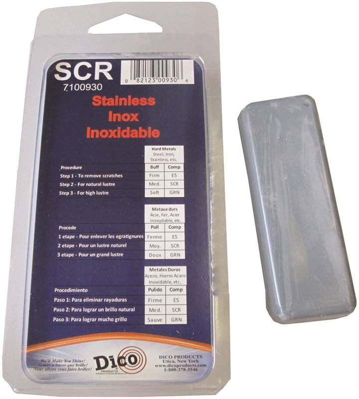 DICO PRODUCTS Dico 7100930 Buffing Compound, 1/2 in Thick, Gray