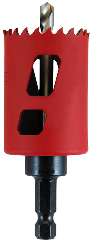 MORSE Morse MHSA17C Hole Saw, 1-1/16 in Dia, 1-15/16 in D Cutting, 3/8 in Arbor, 4/6 TPI, HSS Cutting Edge