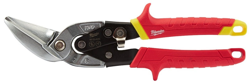 MILWAUKEE Milwaukee 48-22-4562 Aviation Snip, 10 in OAL, 5 in L Cut, Straight Cut, Steel Blade, Ergonomic Handle, Red Handle TOOLS MILWAUKEE