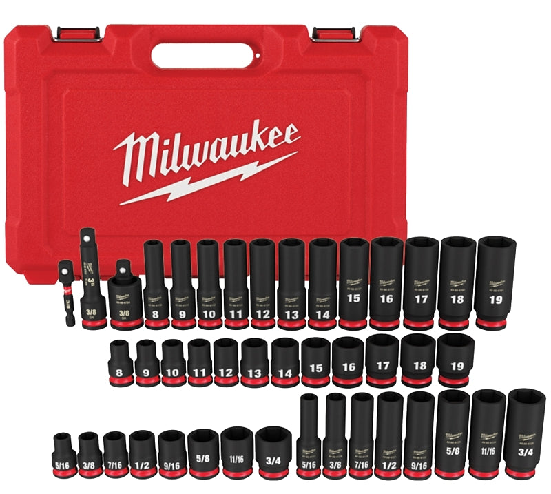 MILWAUKEE Milwaukee SHOCKWAVE Impact Duty Series 49-66-7009 Socket Set, Includes: (1) Universal Joint and Storage Case TOOLS MILWAUKEE