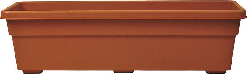 SOUTHERN PATIO Southern Patio PW2412TC Promotional Window Box Planter, 16 in H, 24 in W, 8-1/16 in D, Plastic, Terracotta