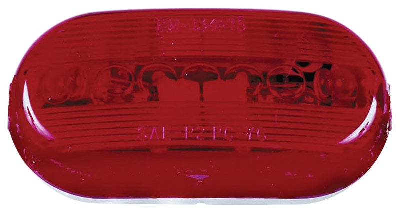 PETERSON MFG PM V135R Marker Light, Oval, 4-1/8 in W, 2 in H, 12 V, Incandescent Lamp, Red Lens, Surface AUTOMOTIVE PETERSON MFG