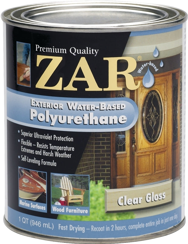 ZAR ZAR 32612 Polyurethane, Water Base, Amber, Gloss, Liquid, 1 qt Can PAINT ZAR