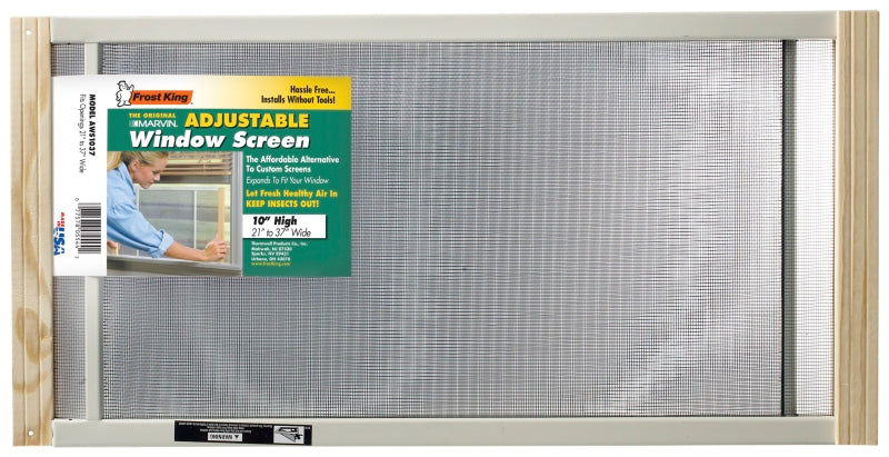 FROST KING Frost King W.B. Marvin AWS1037 Window Screen, 10 in L, 21 to 37 in W