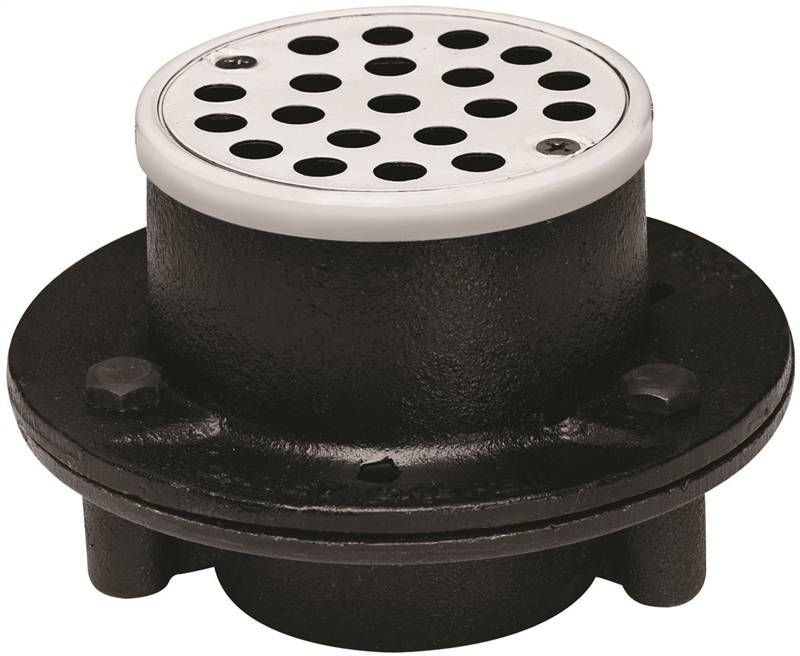 OATEY Oatey 42197 Shower Drain, Iron, Black, Specifications: Round Shape