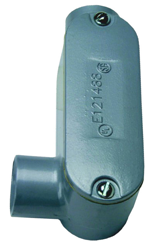 TEDDICO/BWF BWF 201-CGV Conduit Body, LL, Thinwall, 3/4 in Hub, 5 in OAL, 2-Hub, Threaded, Aluminum, Gray