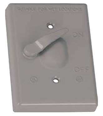TEDDICO/BWF BWF 611-1 Switch Cover, Toggle, 4-9/16 in L, 2-13/16 in W, 1-Gang, Metal, Gray, 6/CD, Powder-Coated ELECTRICAL TEDDICO/BWF