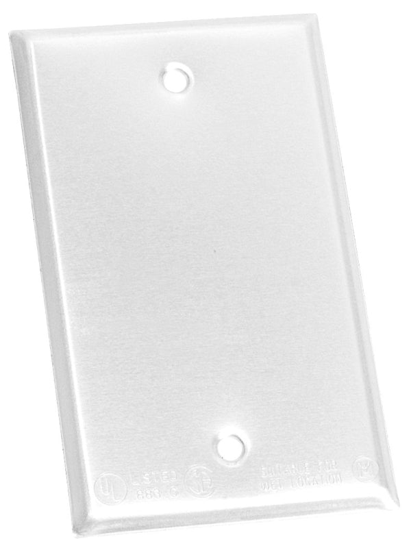 TEDDICO/BWF BWF 711W-1 Cover, 4-9/16 in L, 2-13/16 in W, Steel, White, Powder-Coated ELECTRICAL TEDDICO/BWF