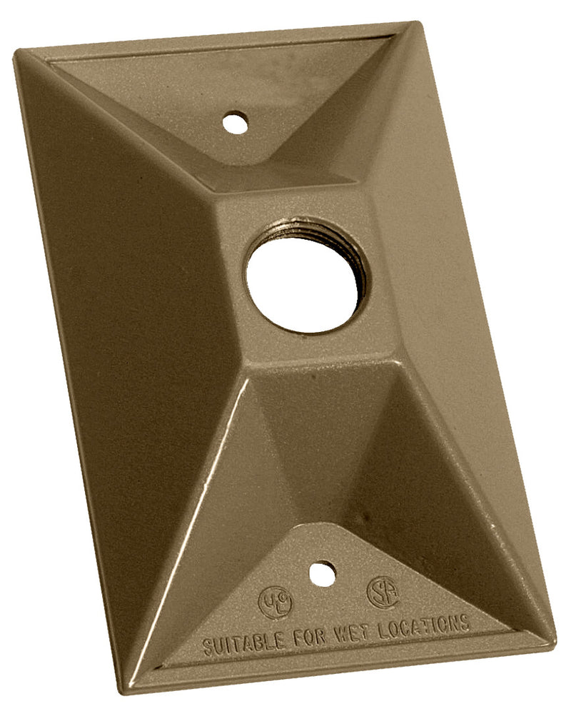 TEDDICO/BWF BWF 811AB-1 Cover, Lampholder, 4-1/2 in L, 2-7/8 in W, Rectangular, 1-Gang, Metal, 12/CD, Bronze ELECTRICAL TEDDICO/BWF