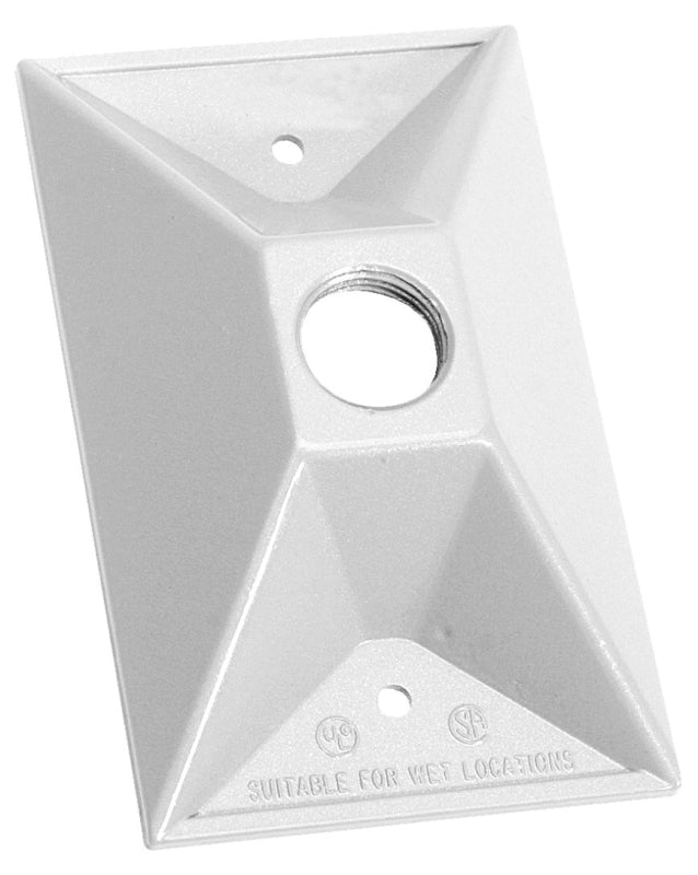 TEDDICO/BWF BWF 811W-1 Cover, Lampholder, 4-1/2 in L, 2-7/8 in W, Rectangular, Metal, White ELECTRICAL TEDDICO/BWF