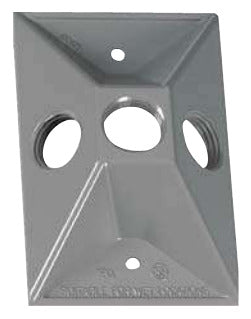 TEDDICO/BWF BWF 813-1 Cover, Lampholder, 4-1/2 in L, 2-7/8 in W, Rectangular, 1-Gang, Metal, 12/CD, Gray ELECTRICAL TEDDICO/BWF