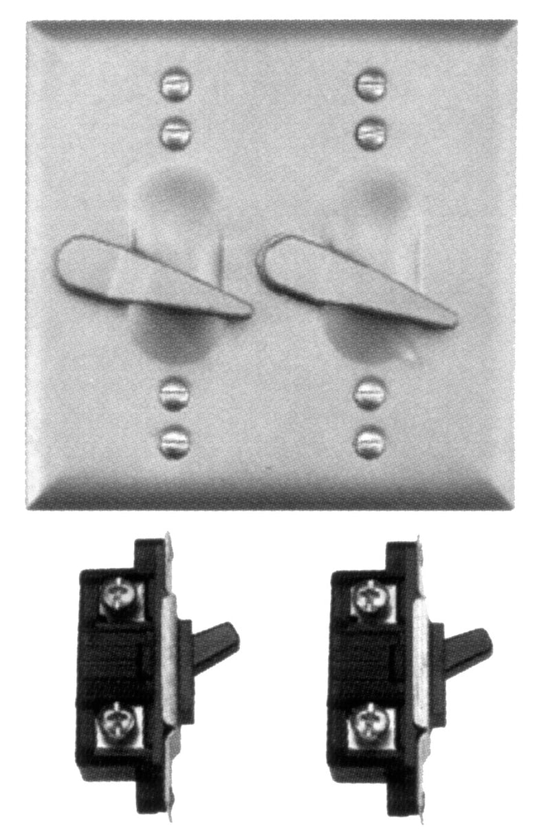 TEDDICO/BWF BWF TS-21V Toggle Switch Cover, 4-9/16 in L, 4-9/16 in W, Square, Aluminum, Gray, Powder-Coated ELECTRICAL TEDDICO/BWF
