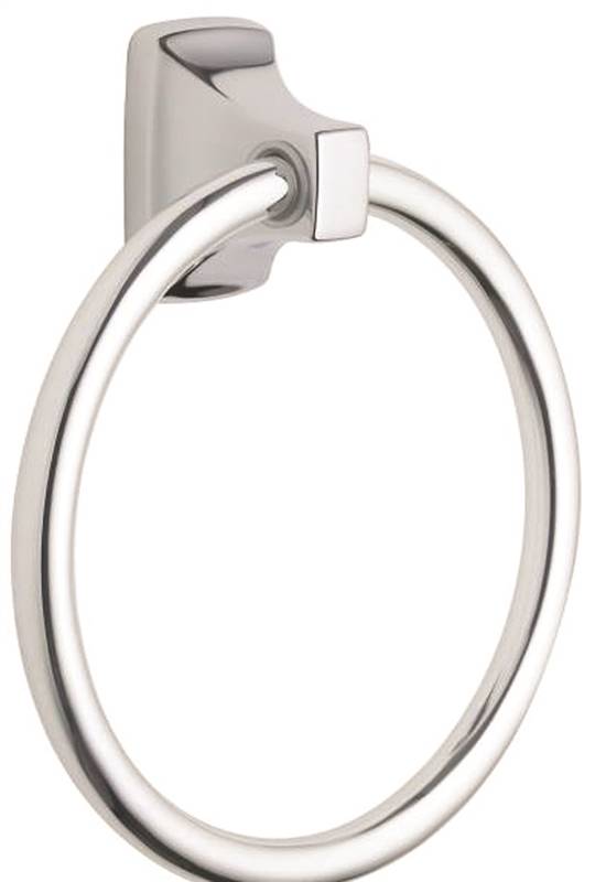 MOEN Moen Donner Series 2860 Towel Ring, 6-1/4 in Dia Ring, 22 lb, Aluminum/Zinc, Chrome, Screw Mounting