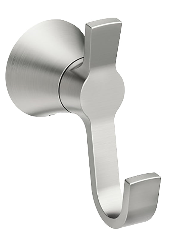 MOEN Moen Mikah Series Y0703BN Robe Hook, 1-Hook, Zinc, Brushed Nickel, Wall Mounting