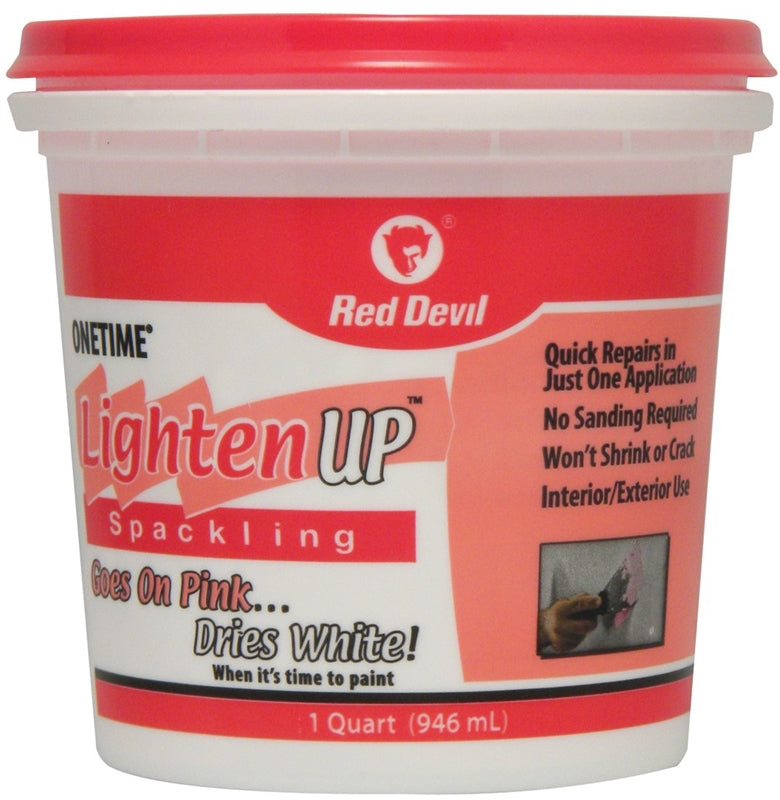 RED DEVIL Red Devil 0574 Spackling Compound, Oil, Water Base, White, 1 qt Tub