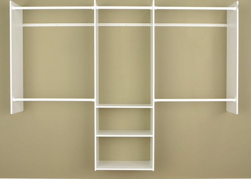 STOW Easy Track RB1460 Series Deluxe Starter Closet, White, 48 to 96 in W, 84 in H, 3-Shelf HARDWARE & FARM SUPPLIES STOW