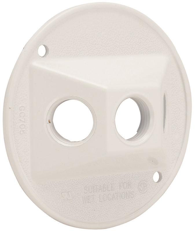 BELL OUTDOOR Bell Outdoor 5197-6 Electrical Box Cover, 4-1/8 in Dia, 1.094 in L, Round, Aluminum, White, Powder-Coated ELECTRICAL BELL OUTDOOR