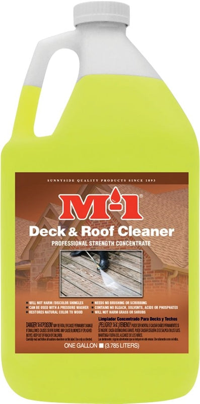 M1 M-1 DRC1G Deck Cleaner, Liquid, Mild, Yellow, 1 gal, Bottle