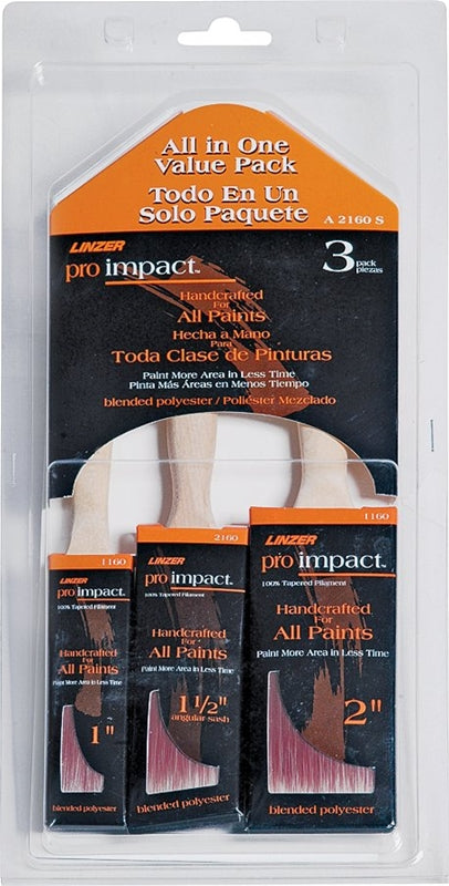 LINZER Linzer A2160S Paint Brush Set, Chiseled Trim, 3-Brush