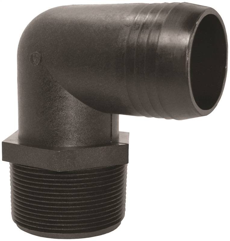 GREEN LEAF Green Leaf EL1212P Hose to Pipe Elbow, 1/2 x 1/2 in, Hose Barb x Male NPT, Polypropylene, Black HARDWARE & FARM SUPPLIES GREEN LEAF