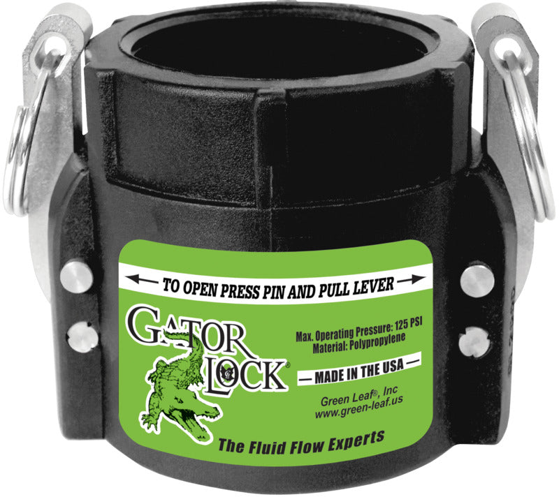 GREEN LEAF Green Leaf GLP300D Cam Lever Coupling, 3 in, Female x FNPT, Polypropylene, Black HARDWARE & FARM SUPPLIES GREEN LEAF
