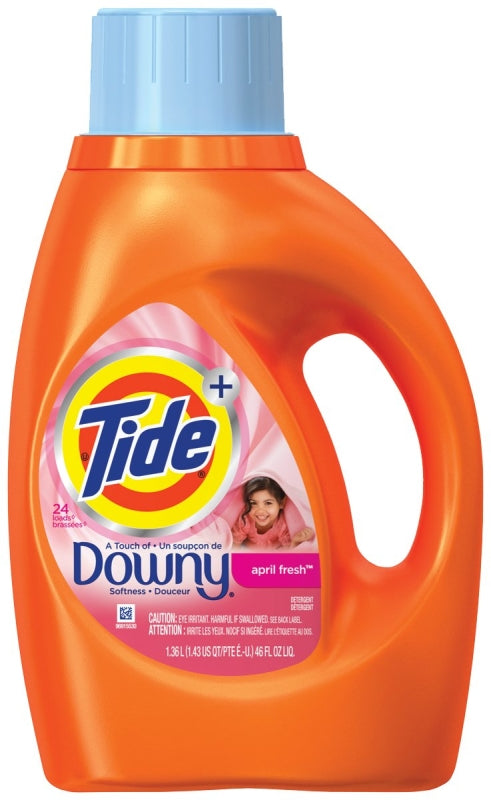 TIDE Tide Plus A Touch of Downy Series 80763421 Regular Laundry Detergent, 42 fl-oz, Bottle, Liquid, April Fresh