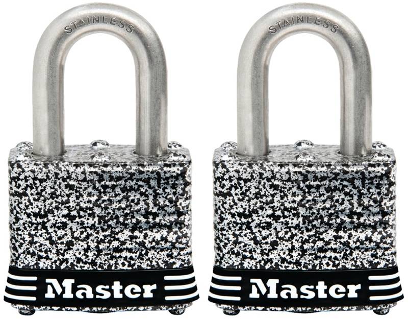 MASTER LOCK Master Lock 3SSTHC Padlock, Keyed Alike Key, 9/32 in Dia Shackle, 3/4 in H Shackle, Stainless Steel Shackle, Steel Body