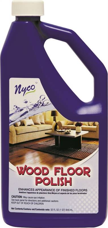 NYCO PRODUCTS nyco NL90429-903206 Wood Floor Polish, 32 oz, Liquid, Acrylic Polymer, White
