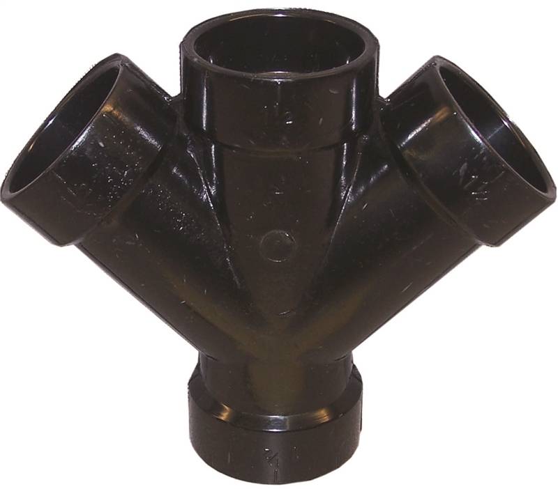 IPEX USA LLC-CANPLAS Canplas 102351BC Double Pipe Wye, 1-1/2 in, Hub, ABS, Black LAWN & GARDEN IPEX USA LLC-CANPLAS