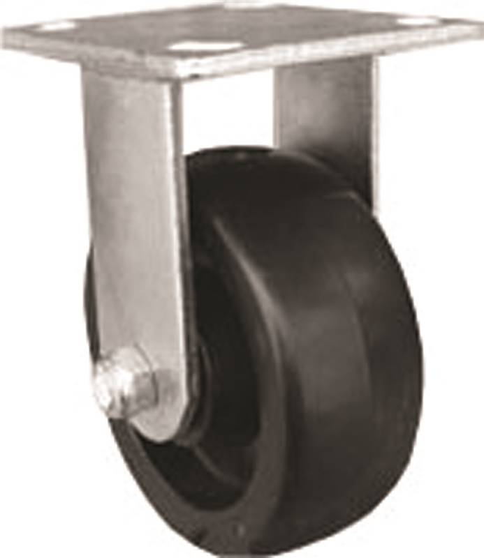 SHEPHERD Shepherd Hardware 9389 Rigid Caster, 5 in Dia Wheel, 2 in W Wheel, Polypropylene Wheel, 500 lb