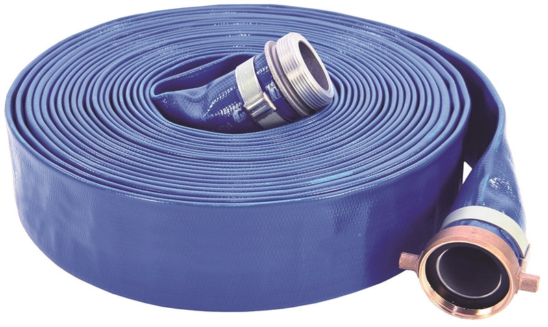 ABBOTT RUBBER Abbott Rubber 1148-2000-50NPSH Discharge Hose, 2 in ID, 50 ft L, Male x Female, PVC, Blue