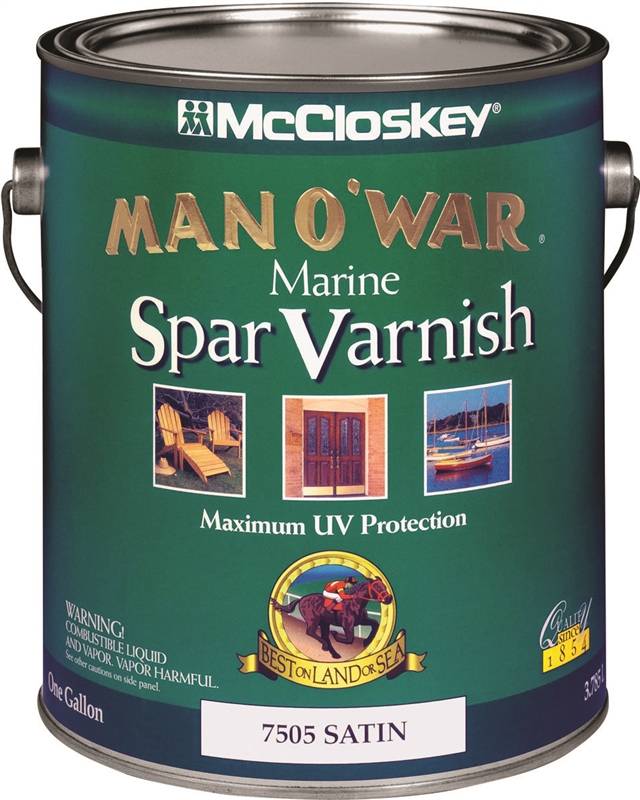 MCCLOSKEY McCloskey Man O��� War 80-7505 080.0007505.007 Spar Varnish, Satin, Clear, Liquid, 1 gal