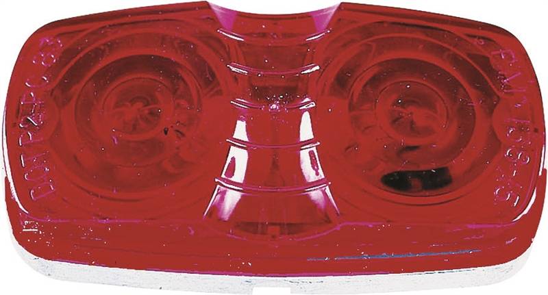 PETERSON MFG PM V138R Marker Light, Rectangular, 4 in W, 2 in H, 12 V, Incandescent Lamp, Red Lens, Surface AUTOMOTIVE PETERSON MFG