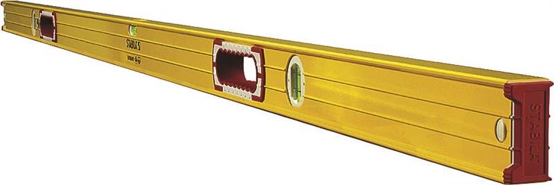 STABILA Stabila 37459 Spirit Level, 59 in L, 3-Vial, Non-Magnetic, Aluminum, Yellow