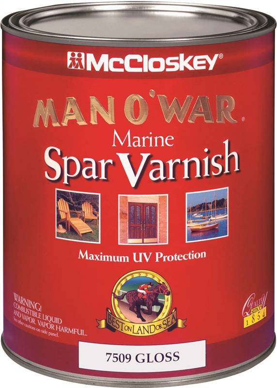 MCCLOSKEY McCloskey Man O War 80-7509 080.0007509.005 Spar Varnish, Gloss, Clear, Liquid, 1 qt