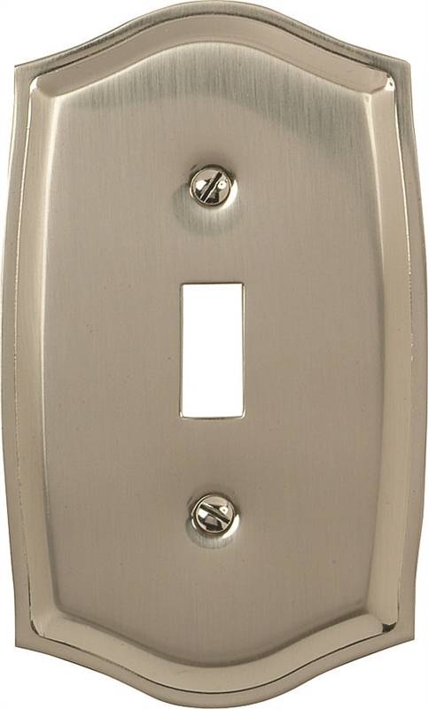 AMERELLE Amerelle 76TN Wallplate, 5-1/8 in L, 3 in W, 1 -Gang, Solid Brass, Polished Nickel