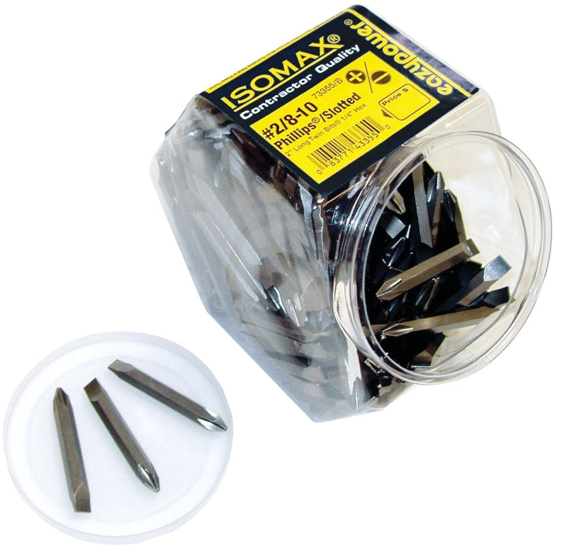 EAZYPOWER Eazypower 003555 Insert Bit, #2 Drive, Phillips/Slotted Drive, 1/4 in Shank, Hex Shank, 2 in L TOOLS EAZYPOWER