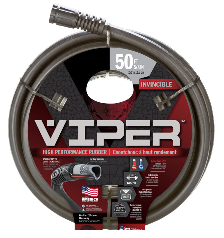 ELEMENT Element Viper CELVP58050 Garden Hose, 5/8 in, 50 ft L, Rubber, Black HOUSEWARES ELEMENT