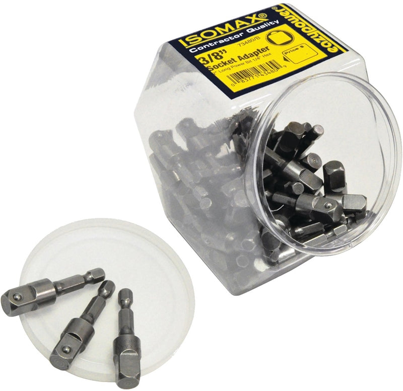 EAZYPOWER Eazypower 00480 Socket Adapter, 3/8 in Drive, Square Drive, 2 in L, Steel TOOLS EAZYPOWER