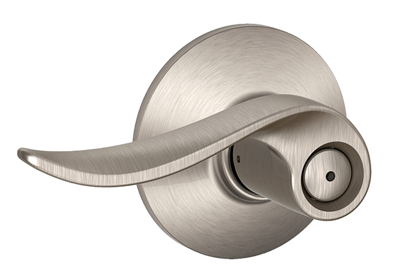 SCHLAGE LOCK Schlage F Series F40VSAC619 Privacy Lever, Mechanical Lock, Satin Nickel, 2.63 in L x 5.38 in W x 2.75 in H Dimensions HARDWARE & FARM SUPPLIES SCHLAGE LOCK