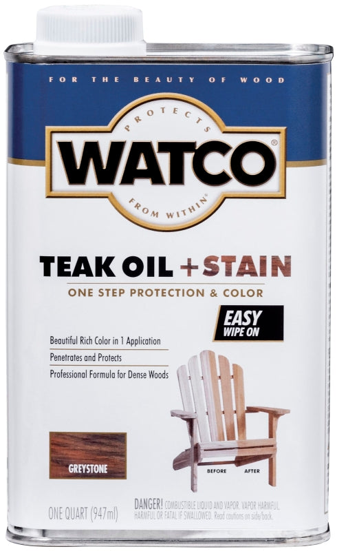 WATCO WATCO 348759 Oil and Stain, Warm Glow, Graystone, Liquid, 1 qt Can PAINT WATCO